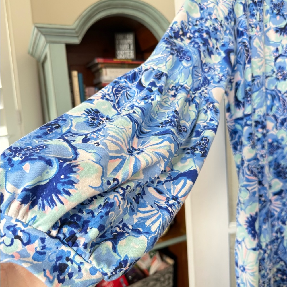 LILLY PULITZER ROUND NECK COASTAL BLUE SWEATSHIRT BARTLETT CATCH N KEEP DRESS XL - Picture 11 of 15